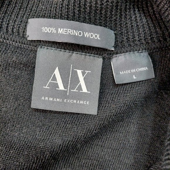 Armani Exchange Men's 100% Merino Black Cardigan - Size M - Picture 3 of 4